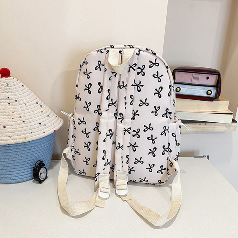 Cute Bow Print Backpack Nylon  - đánh giá và giá School Backpack Teen